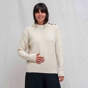 L’Envers Suzanne sailor-style sweater in cream wool S/M
